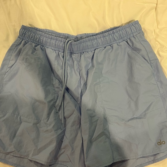 Alo Light Blue Alumni Shorts - Picture 1 of 3